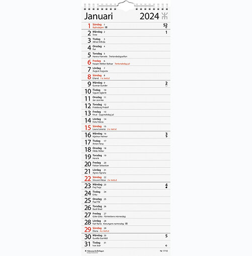 Kalender 2024 Stora Väggkalendern FSC